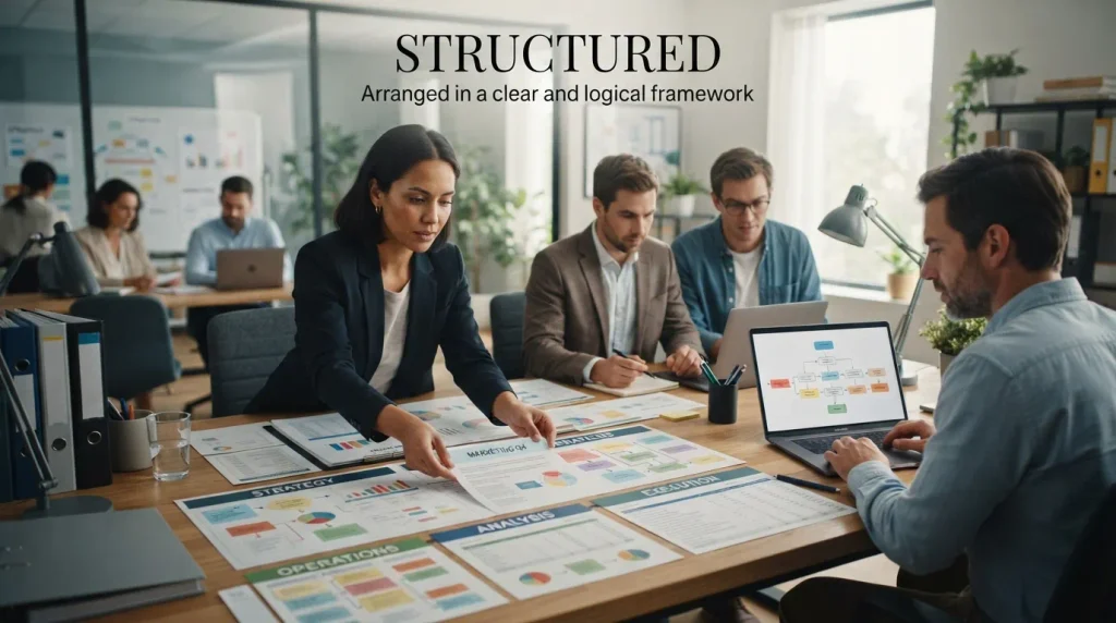 Arranged according to a clear and logical framework.