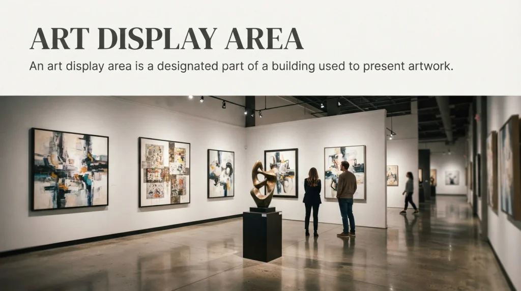 Art display area as a synonym for gallery used to present artwork