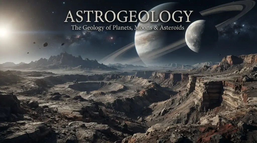 Astrogeology as a synonym for geology studying geological features of planets and celestial bodies