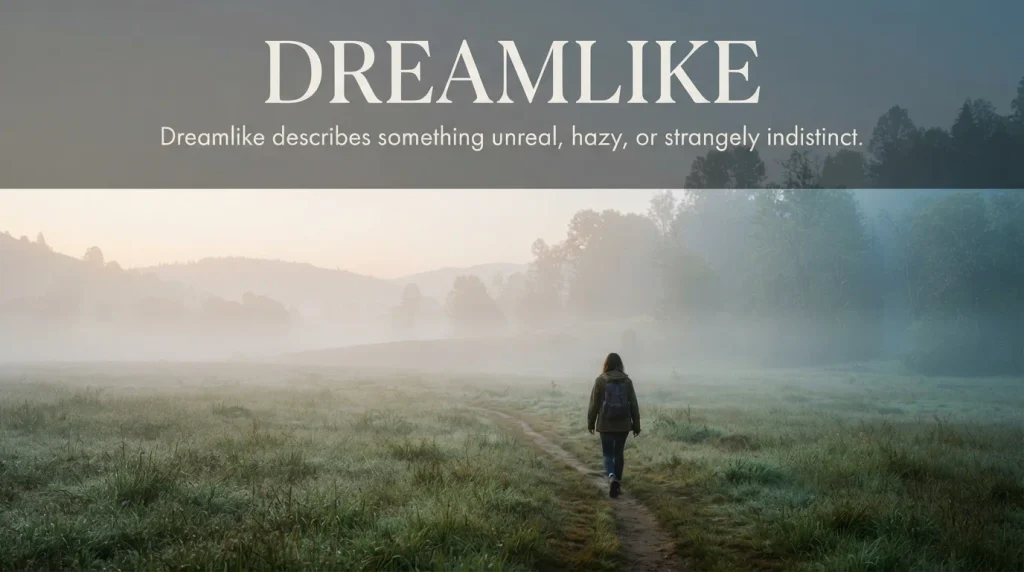 Dreamlike as a synonym for fuzzy describing something hazy or indistinct