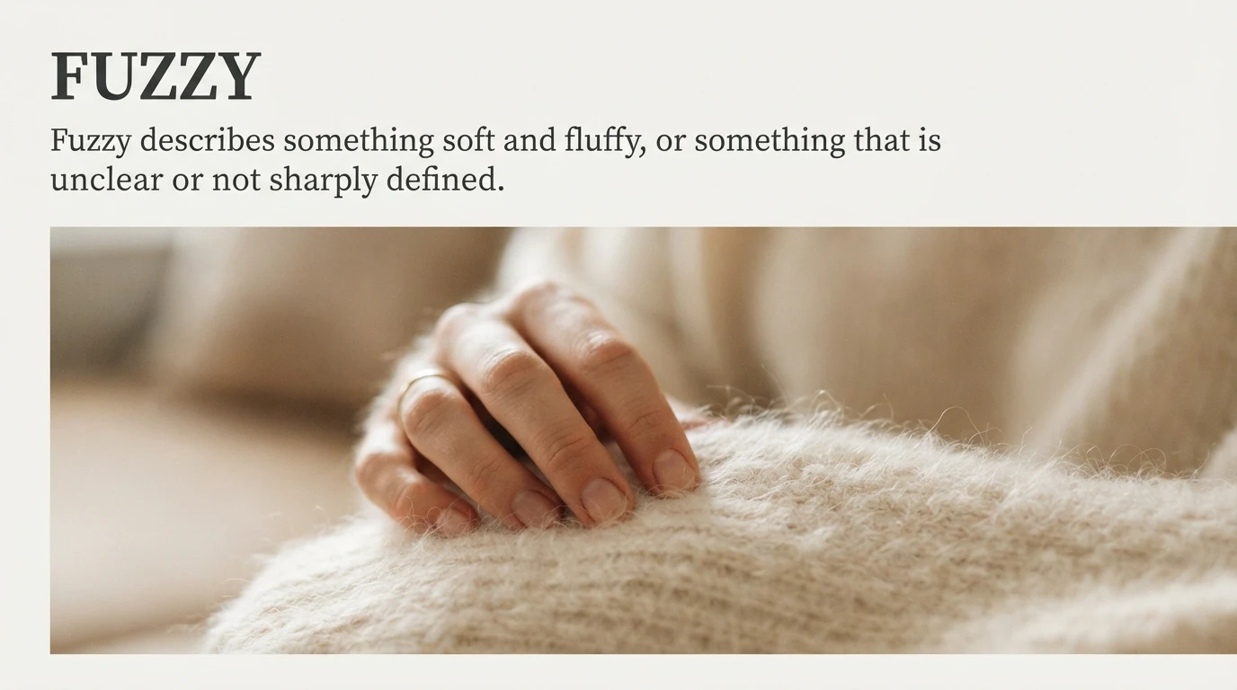 Synonym for fuzzy and related words for unclear or blurred descriptions