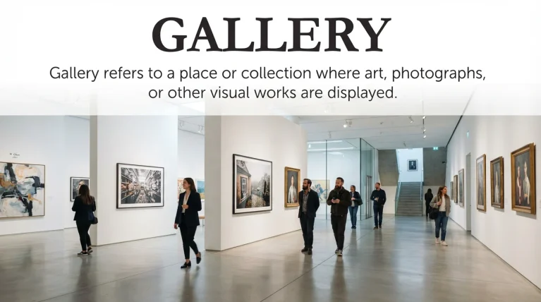 synonym for gallery and related words for an exhibition space