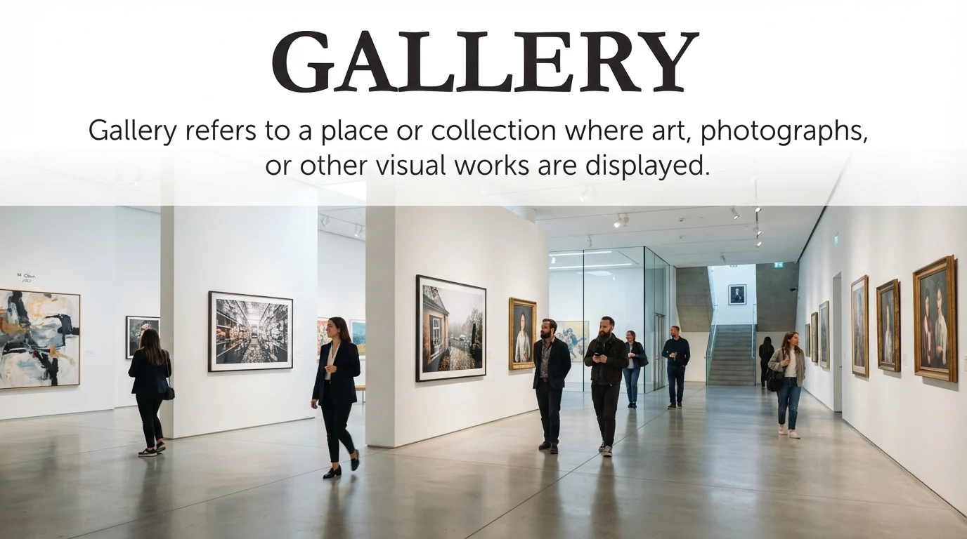 synonym for gallery and related words for an exhibition space