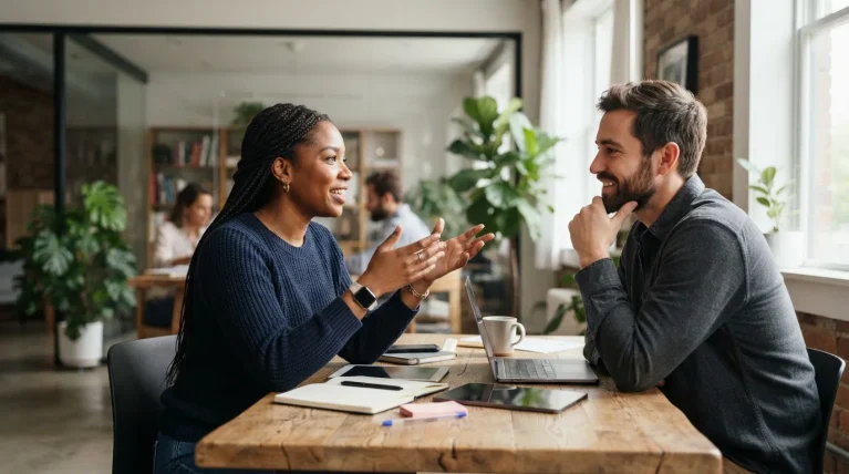 Synonym for good communication skills describing clear, effective, and confident communication