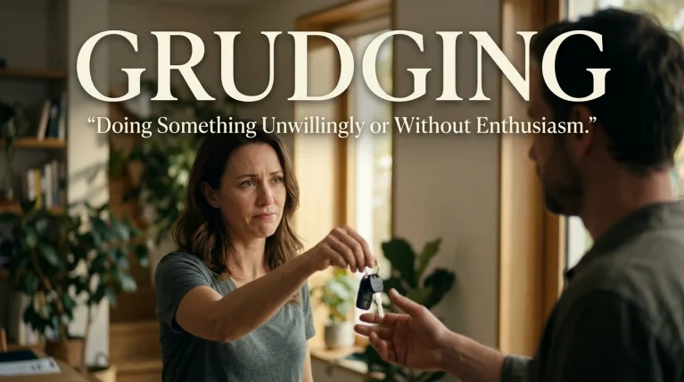 synonym for grudging