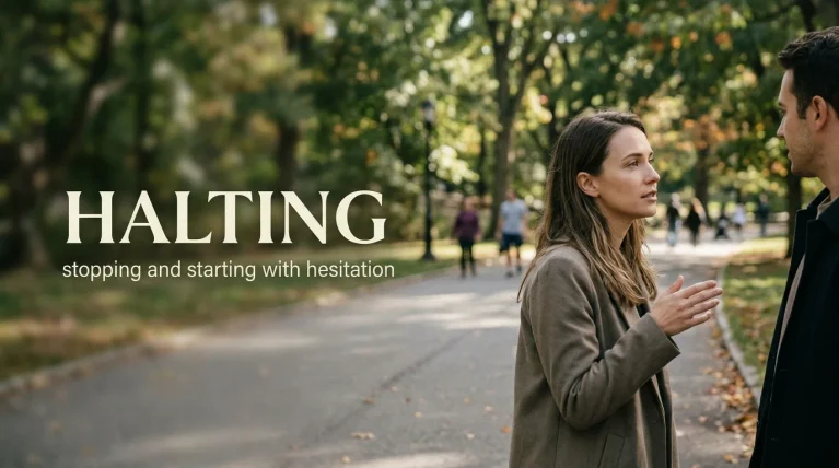 synonym for halting