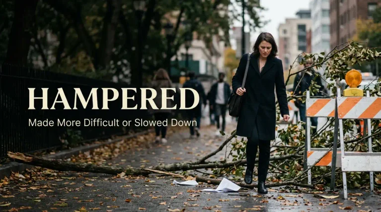 synonym for hampered