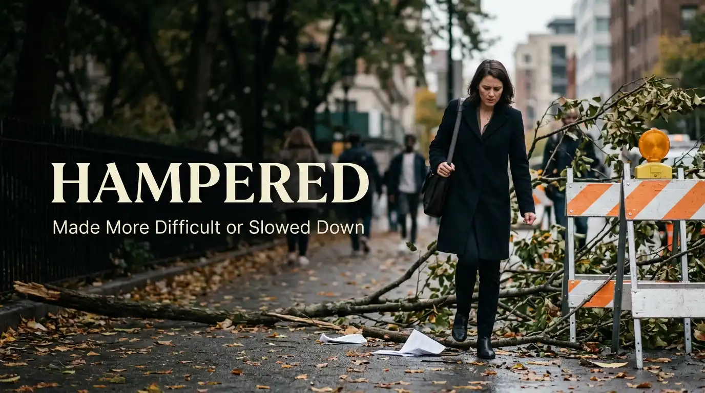 synonym for hampered