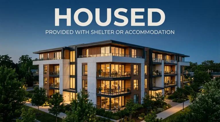 synonym for housed