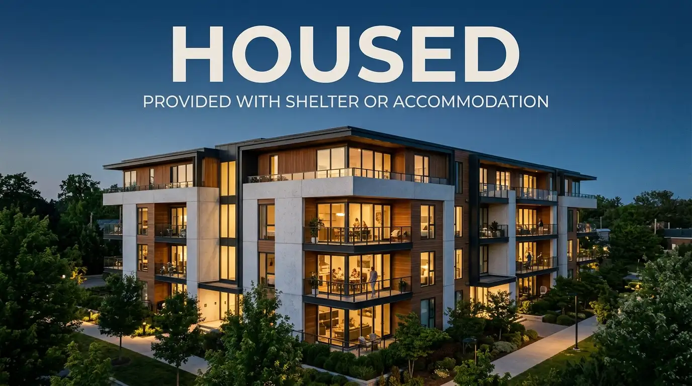 synonym for housed